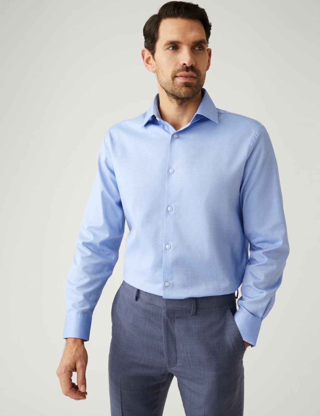 Regular Fit Pure Cotton Textured Shirt image 2