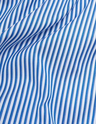 

Mens M&S SARTORIAL Regular Fit Pure Cotton Striped Shirt - Blue Mix, Blue Mix