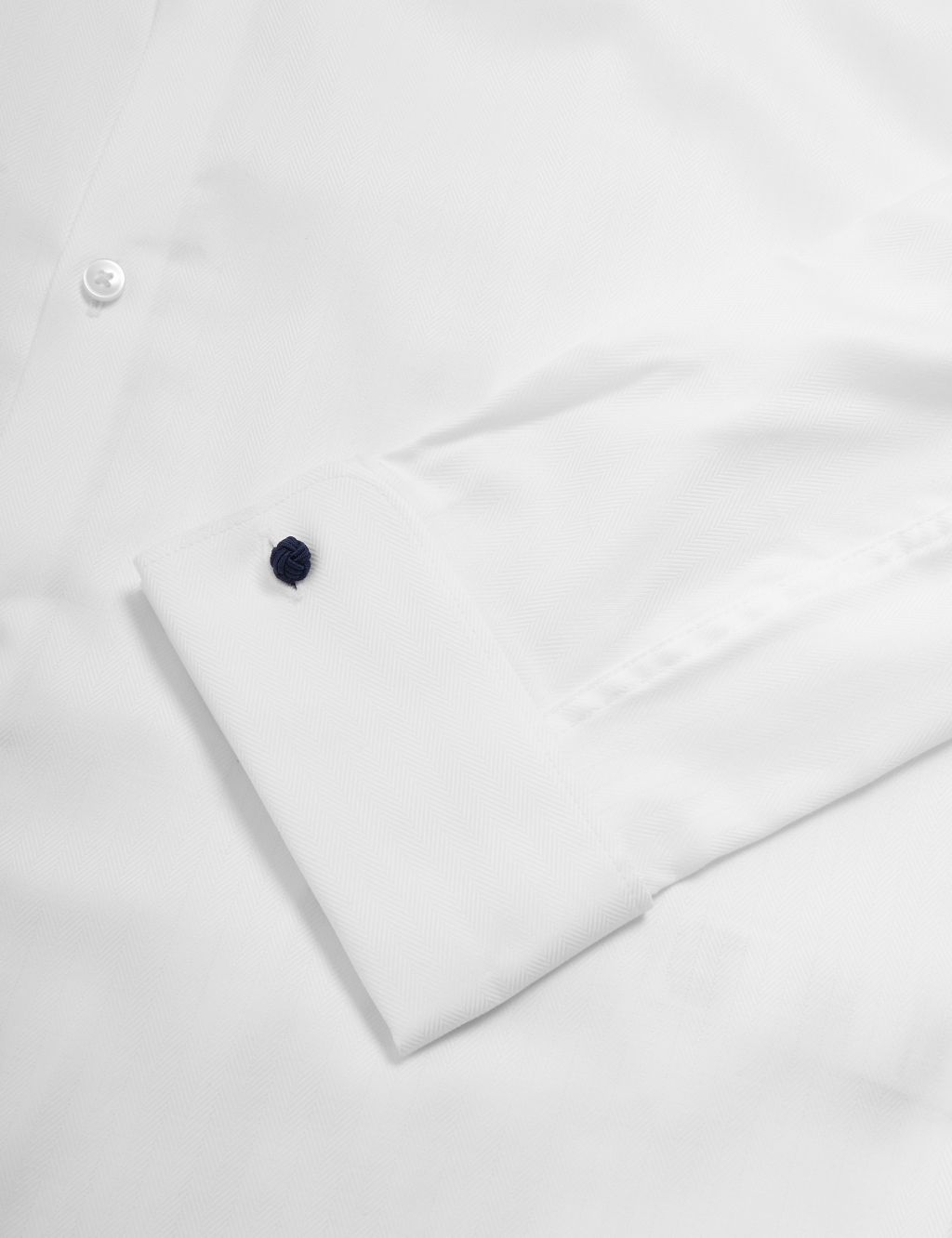 Tailored Fit Pure Cotton Herringbone Shirt image 6