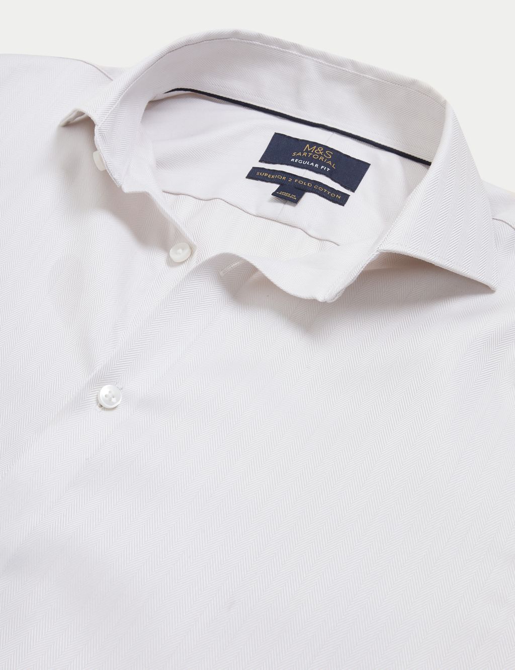 Regular Fit Pure Cotton Herringbone Shirt image 8