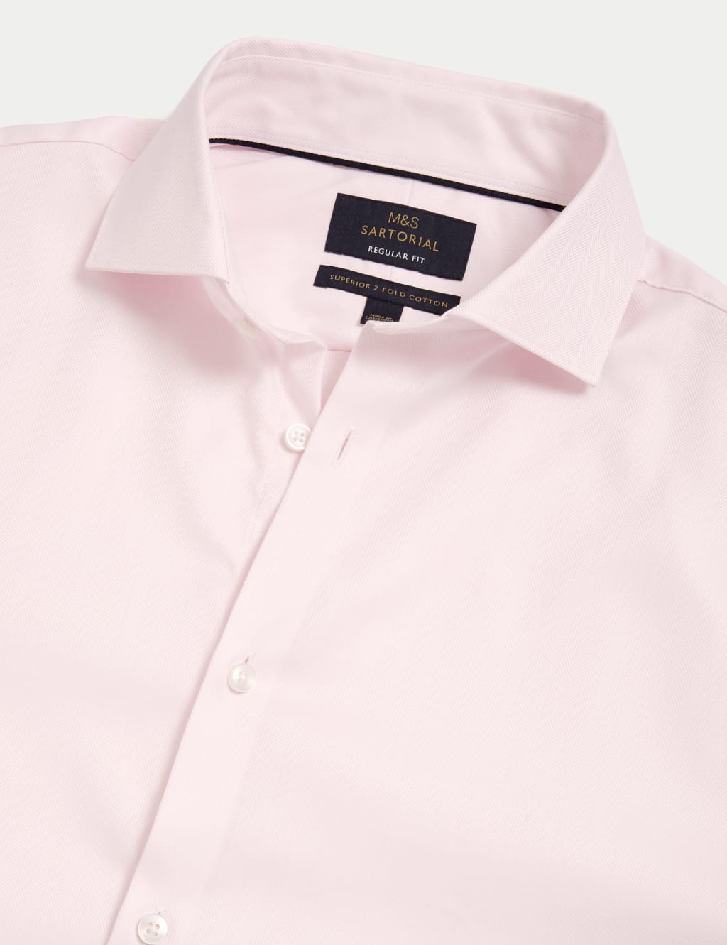 Regular Fit Pure Cotton Herringbone Shirt image 7
