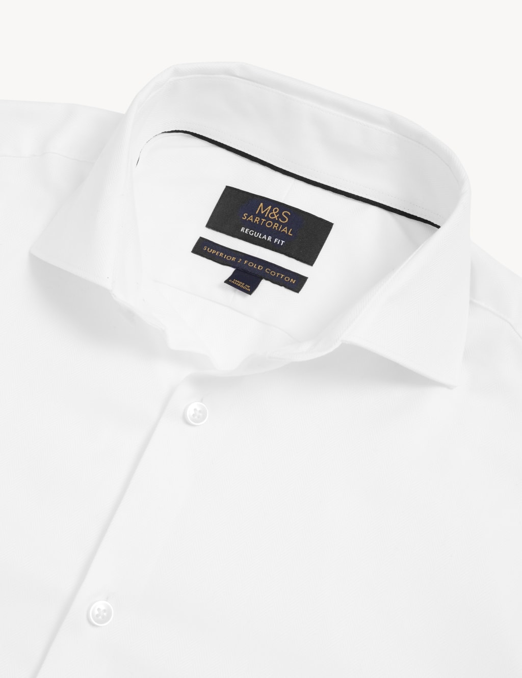 Regular Fit Pure Cotton Herringbone Shirt image 9