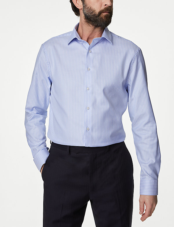 Tailored Fit Luxury Cotton Striped Shirt - QA