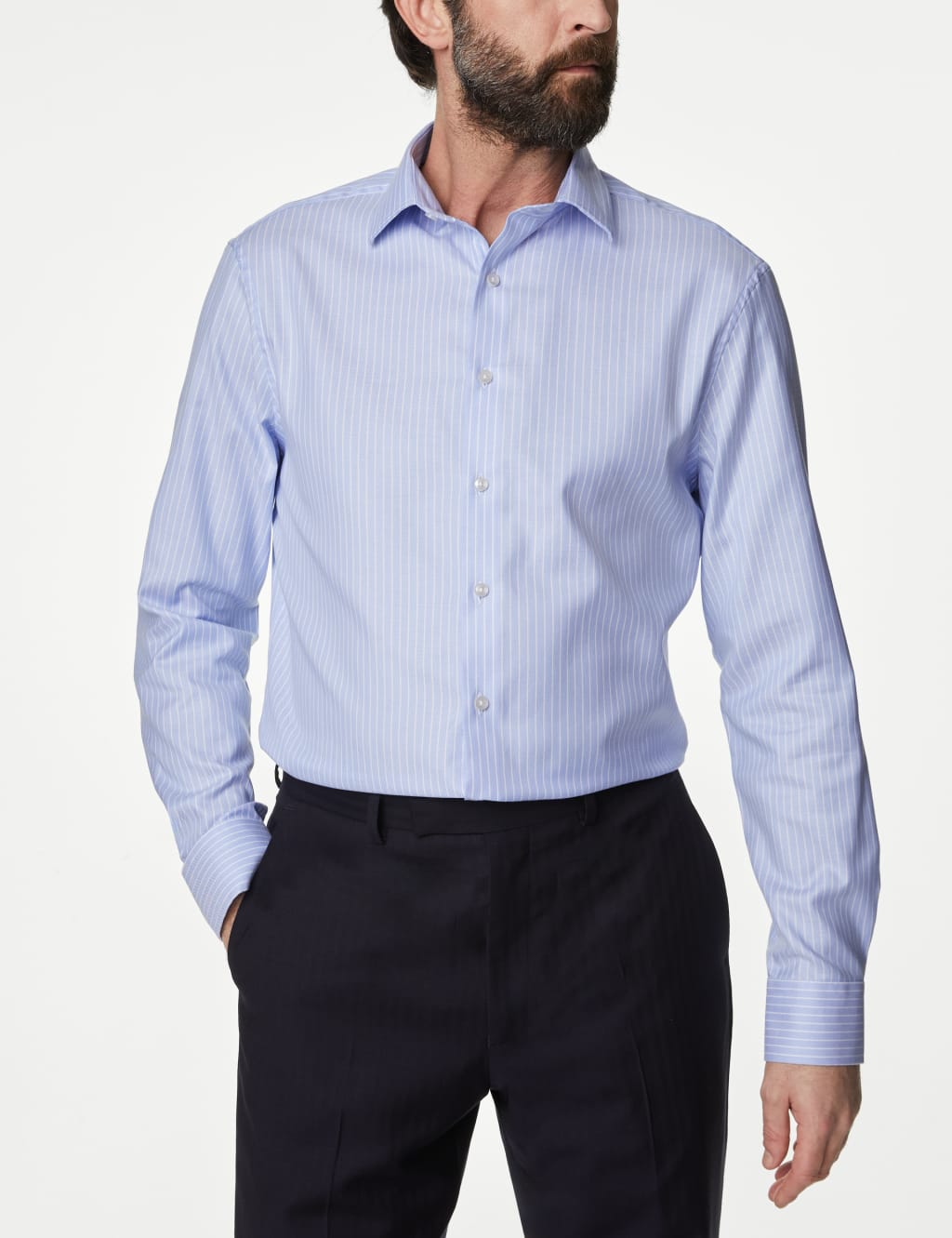 Traveler Collection Tailored Fit Point Collar Dress Shirt