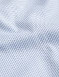 Camisa de cuadros ajustada de planchado fácil de algodón premium