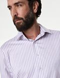 Camisa de rayas anchas de ajuste estándar de planchado fácil 100% algodón