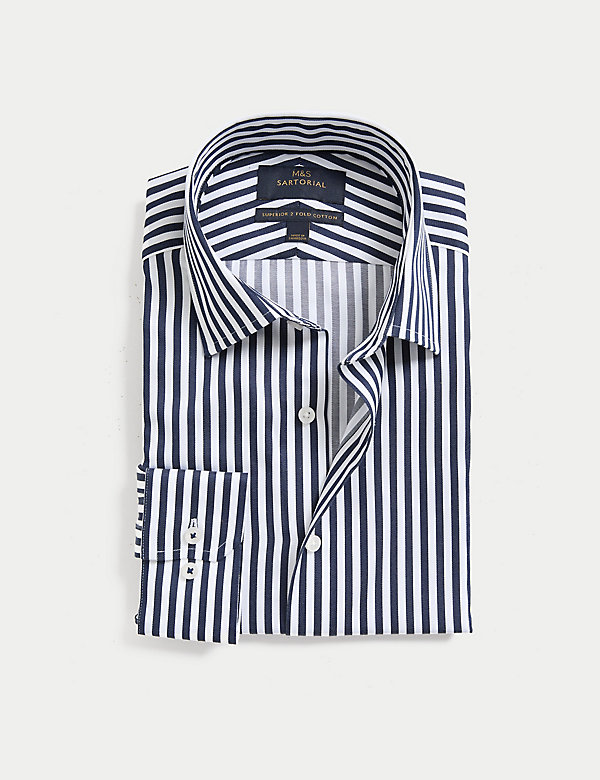 Slim Fit Luxury Cotton Bold Stripe Shirt - CA