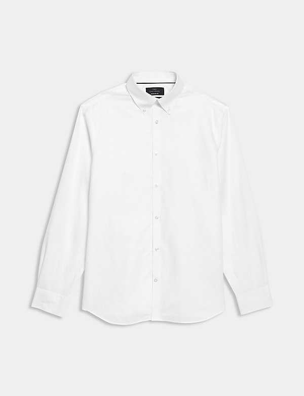 Regular Fit Linen Blend Weave Shirt - CZ