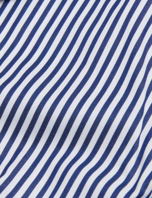 

Mens M&S SARTORIAL Tailored Fit Pure Cotton Striped Shirt - Navy, Navy