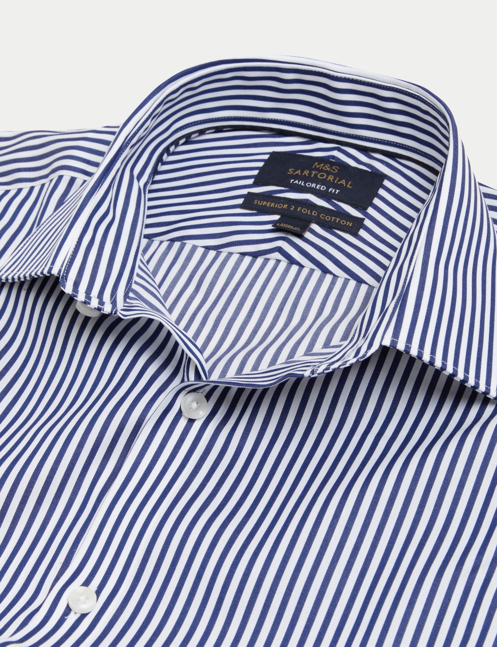 Tailored Fit Pure Cotton Striped Shirt image 7