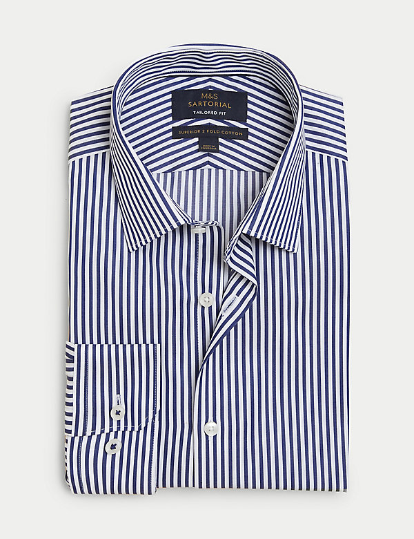 Tailored Fit Pure Cotton Striped Shirt - SE