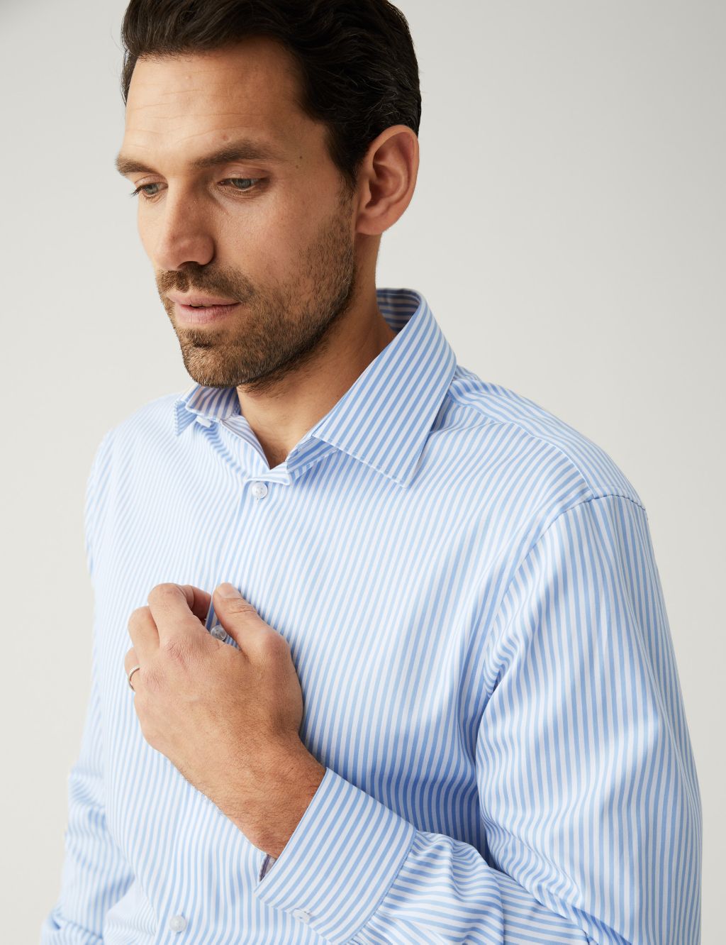 Regular Fit Pure Cotton Striped Shirt image 3