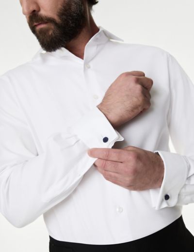 Regular Fit Luxury Cotton Double Cuff Twill Shirt