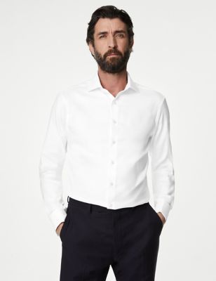 Slim Fit Easy Iron Luxury Cotton Twill Shirt