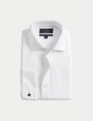 Tailored Fit Luxury Cotton Double Cuff Twill Shirt - CA