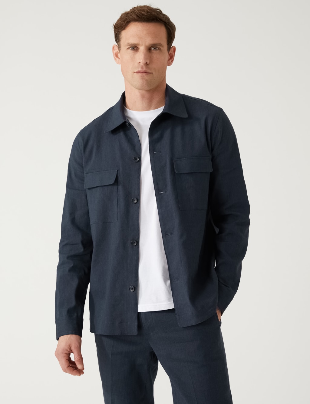 Regular Fit Italian Linen Miracle™ Overshirt image 1