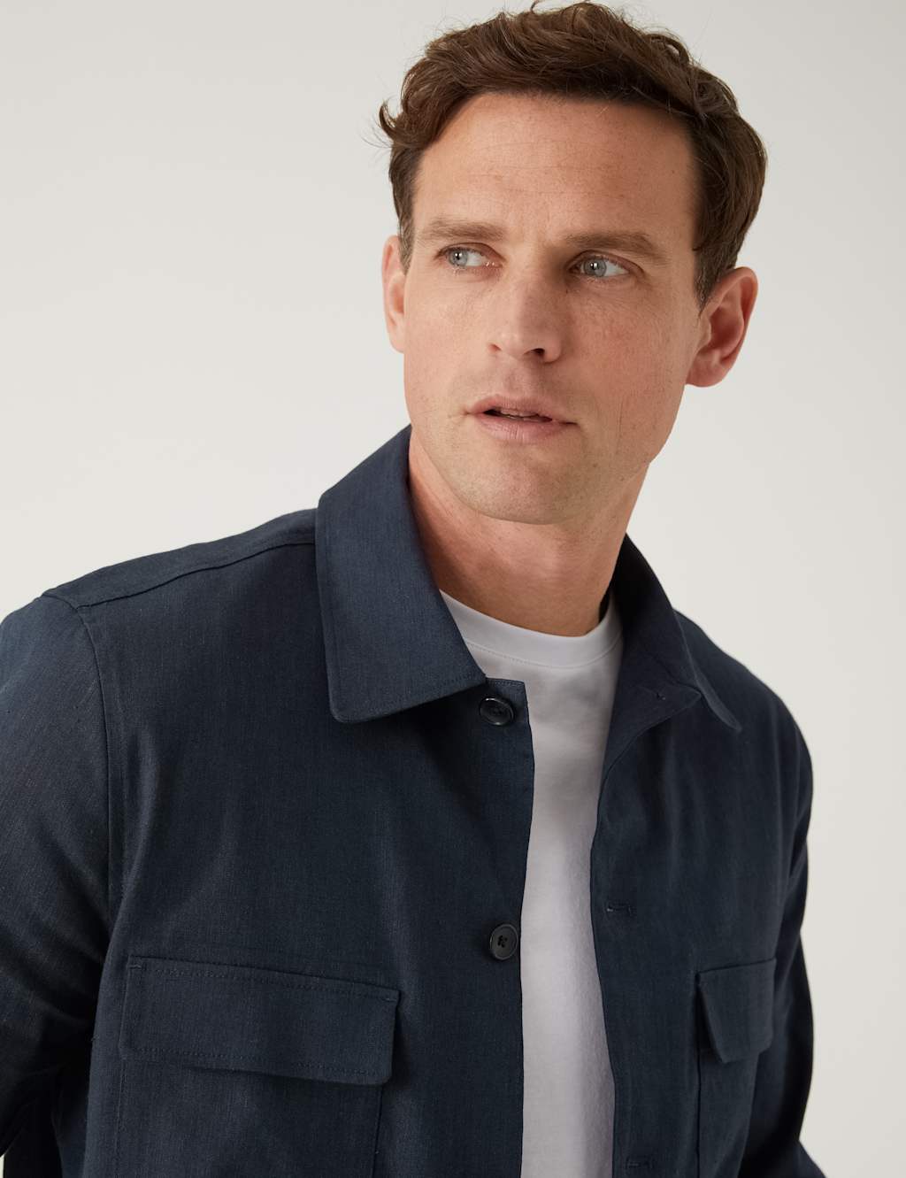 Regular Fit Italian Linen Miracle™ Overshirt image 3