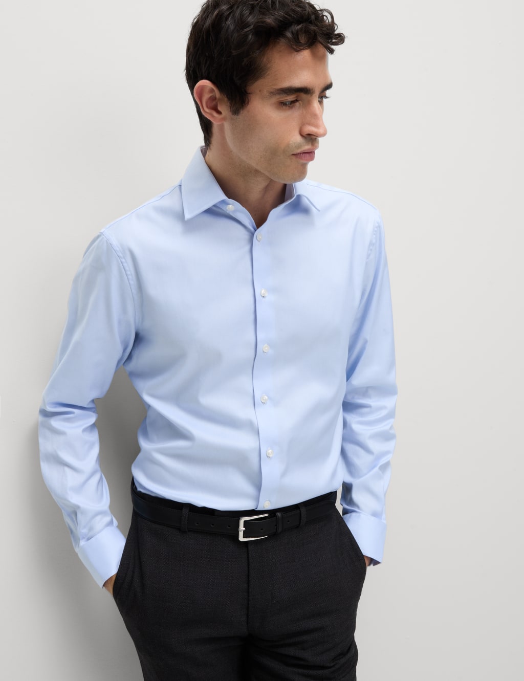 Blue Slim Stretch Shirt