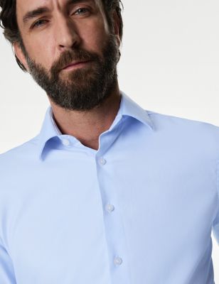 Slim Fit Easy Iron Pure Cotton Twill Shirt - NZ