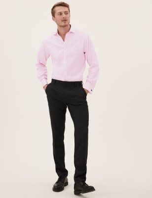 

Mens M&S Collection Luxury Tailored Fit Pure Cotton Shirt - Pink Sorbet, Pink Sorbet