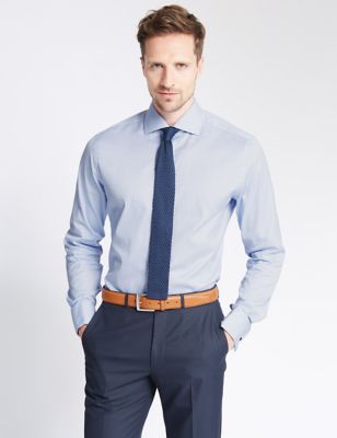 Pure Cotton Slim Fit Checked Shirt | M&S Collection Luxury | M&S
