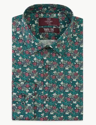 Tailored Fit William Morris Print Shirt | M&S Collection Luxury | M&S