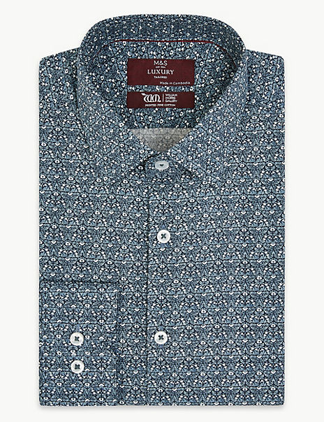 Tailored Fit William Morris Print Shirts | M&S Collection Luxury | M&S