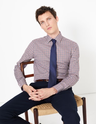 Chemise Oxford coupe cintr&eacute;e 100&nbsp;% coton &agrave; carreaux