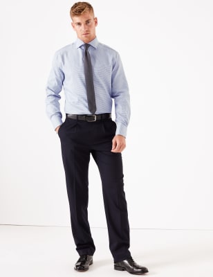 Chemise en coton &agrave; coutures ondul&eacute;es, repassage facile