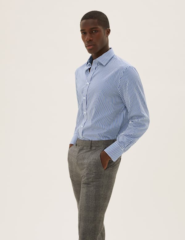 Regular Fit Sateen Striped Shirt