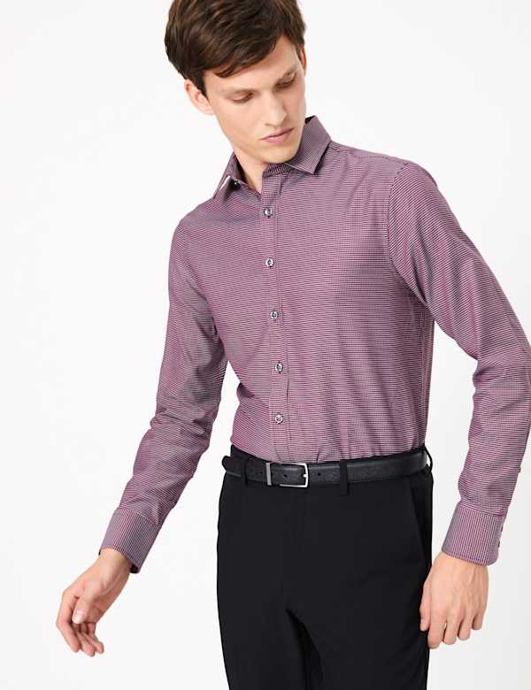 Slim Fit Dobby Weave Easy to Iron Shirt
