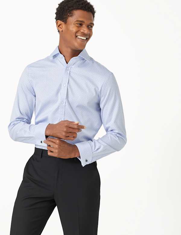 Shorter Length Tailored Fit Checked Shirt