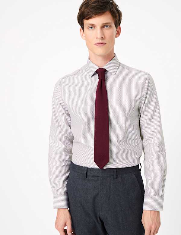 Tailored Fit Italian Rope Design Shirt