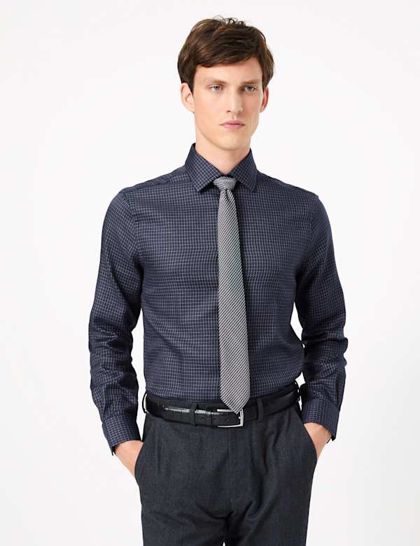 Tailored Fit Italian Square Design Shirt