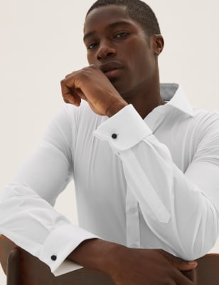 Chemise en popeline coupe standard, repassage facile