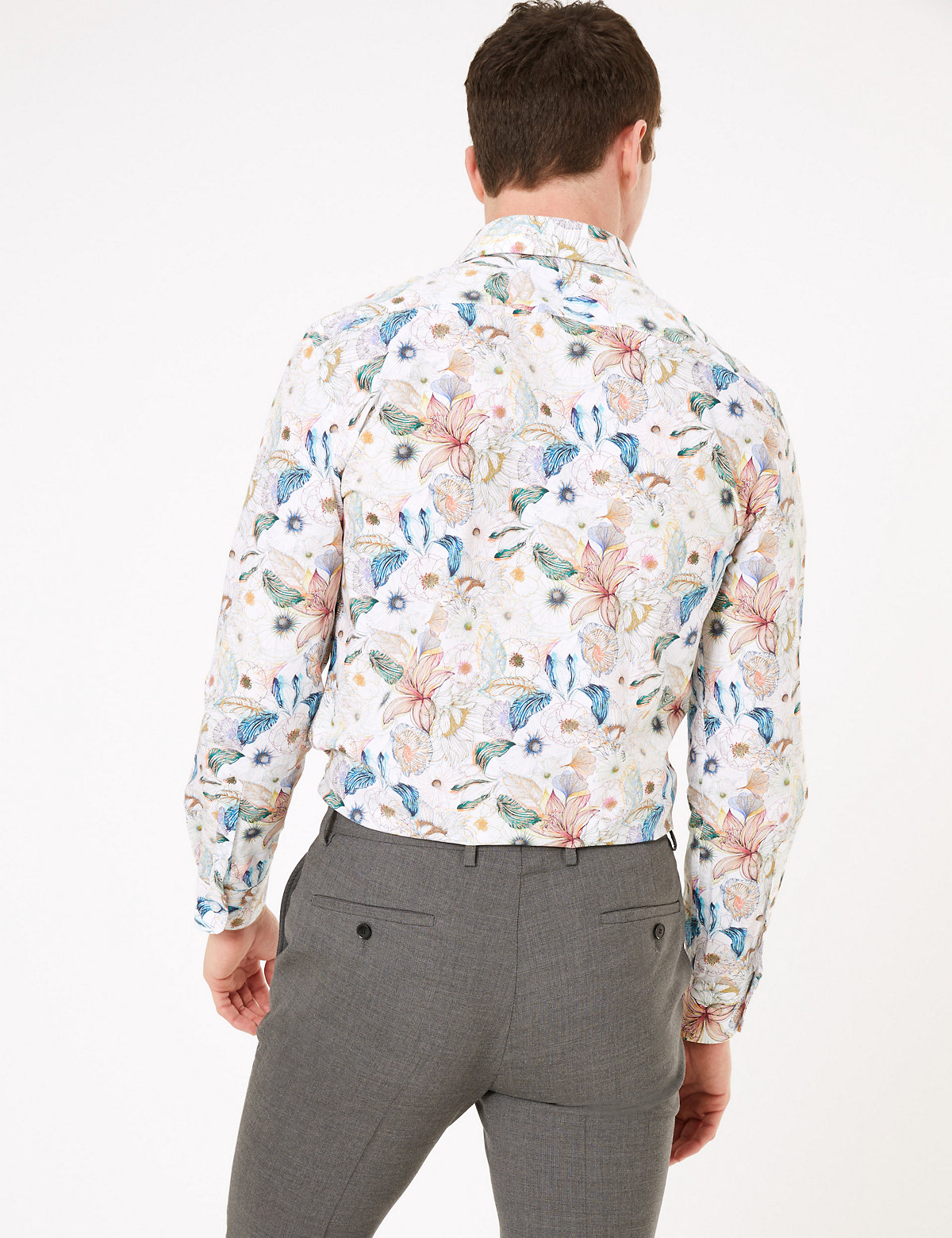 Tailored Fit Pure Cotton Printed Shirt