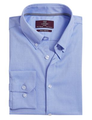 M&S Mens Tailored Fit Cotton Rich Oxford Shirt
