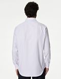 Camisa de ajuste estándar de planchado fácil de algodón premium con diseño en zigzag