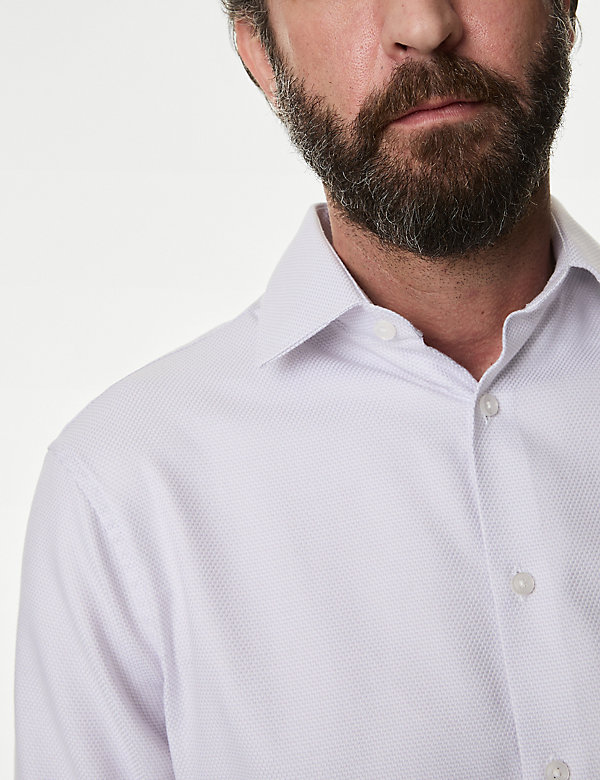 Chemise coupe standard en coton à motif zigzag, repassage facile - BE