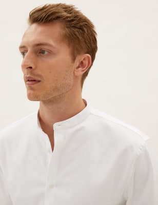 

Mens M&S Collection Luxury Normal geschnittenes Hemd aus Baumwolltwill mit Stretchanteil - White, White