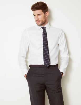 Pure Cotton Twill Slim Fit Shirt | M&S Collection Luxury | M&S