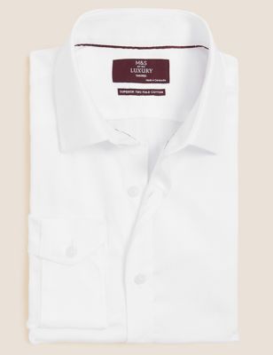 M&S Savile Row Inspired Mens Tailored Fit Pure Cotton Shirt