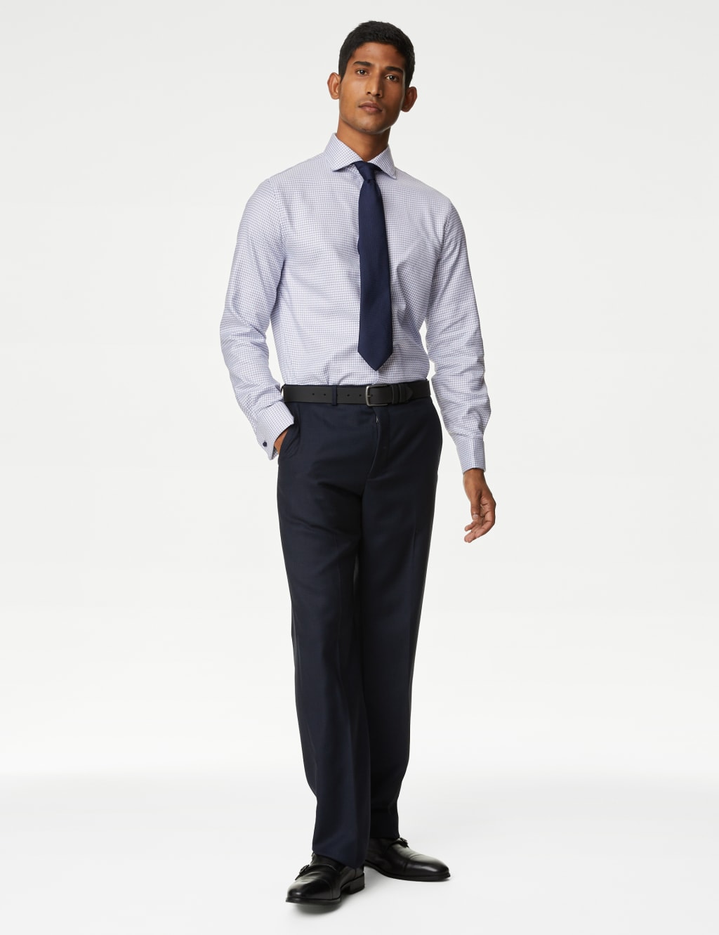 Tailored Fit Easy Iron Pure Cotton Shirt image 4
