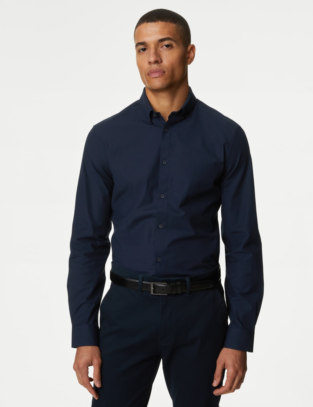 Mens dark blue dress shirt online