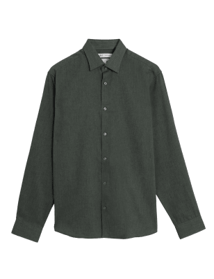 

Mens M&S Collection Regular Fit Cotton Blend Shirt - Dark Green, Dark Green