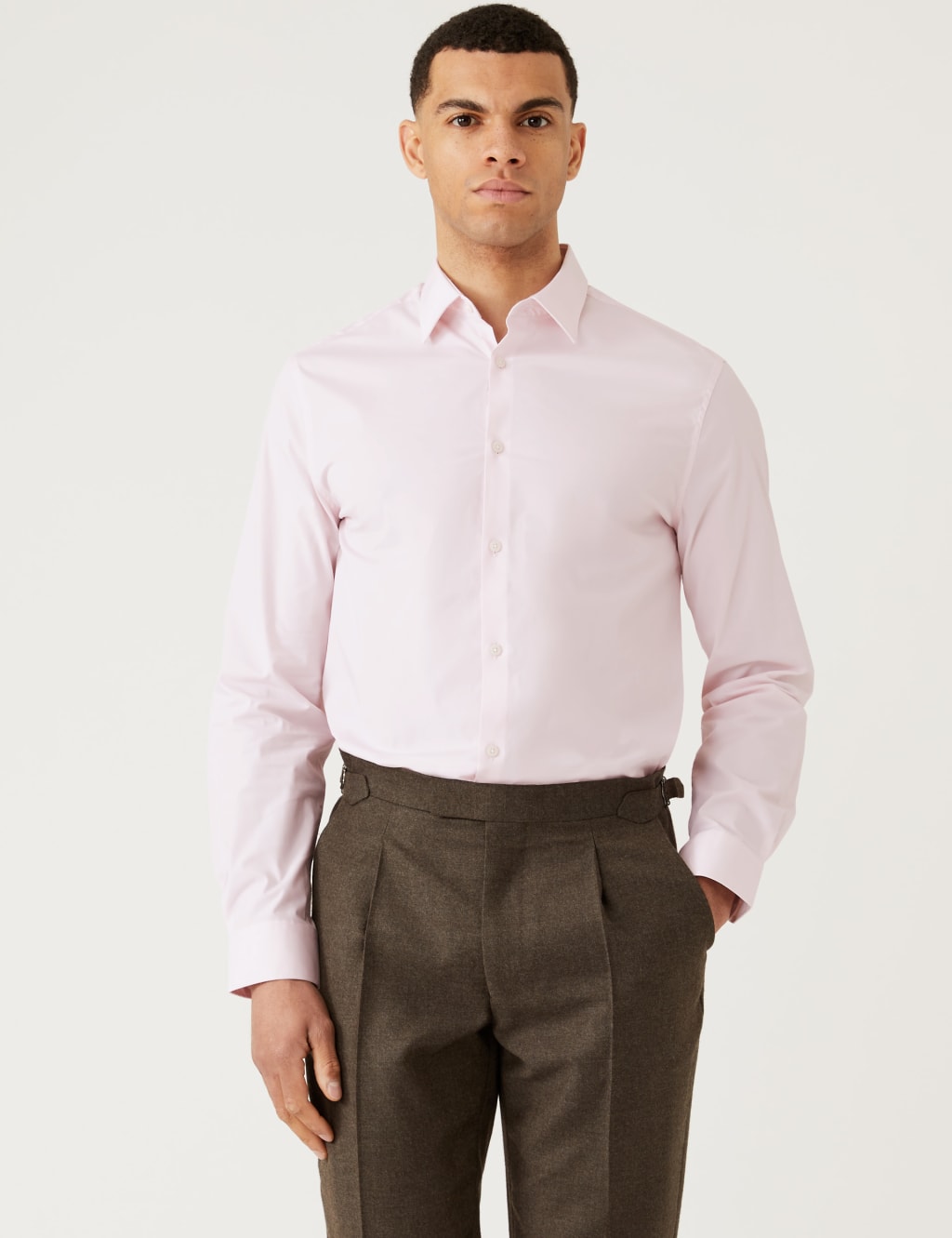 Slim Fit Cotton Rich Stretch Shirt image 2