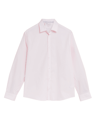 

Mens M&S Collection Regular Fit Easy Iron Cotton Rich Shirt - Pink, Pink