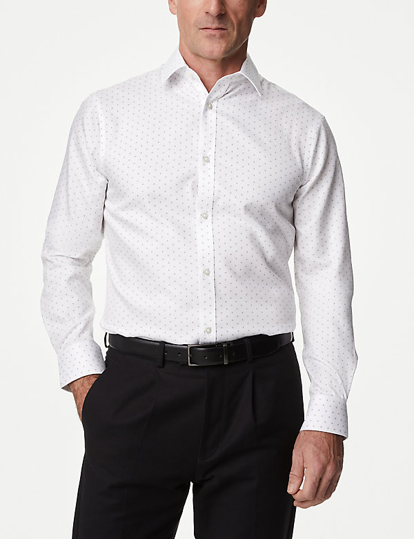 Slim Fit Non Iron Pure Cotton Printed Shirt - IT