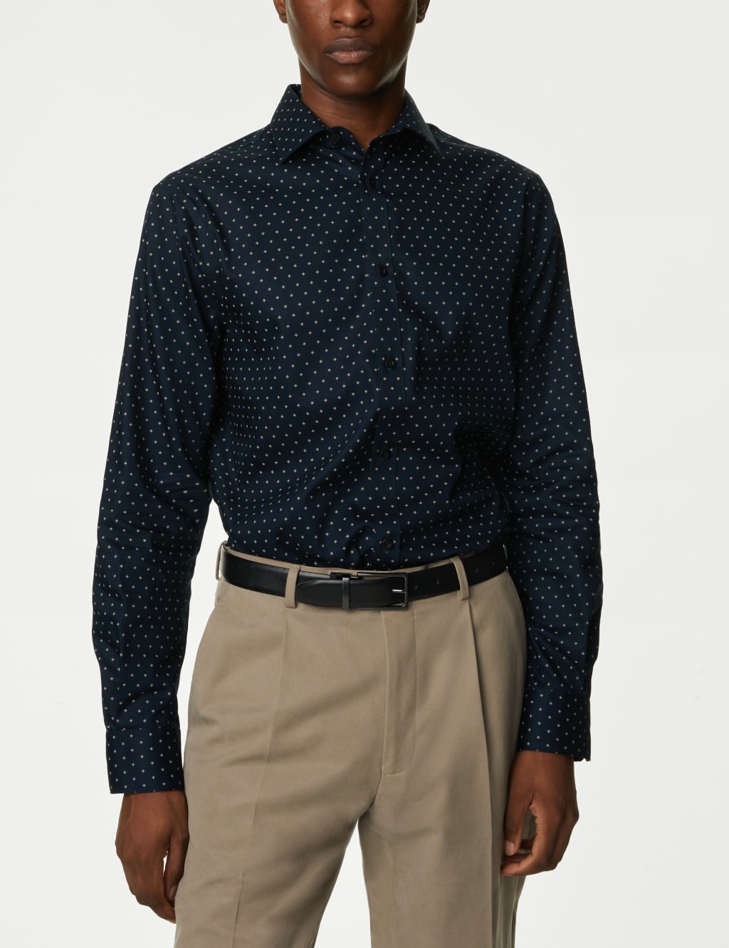 Regular Fit Non Iron Pure Cotton Floral Shirt image 1