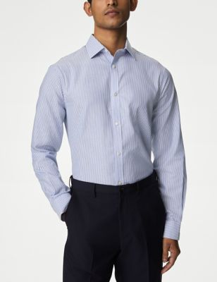 

Mens M&S Collection Regular Fit Non Iron Pure Cotton Gingham Shirt - Navy Mix, Navy Mix